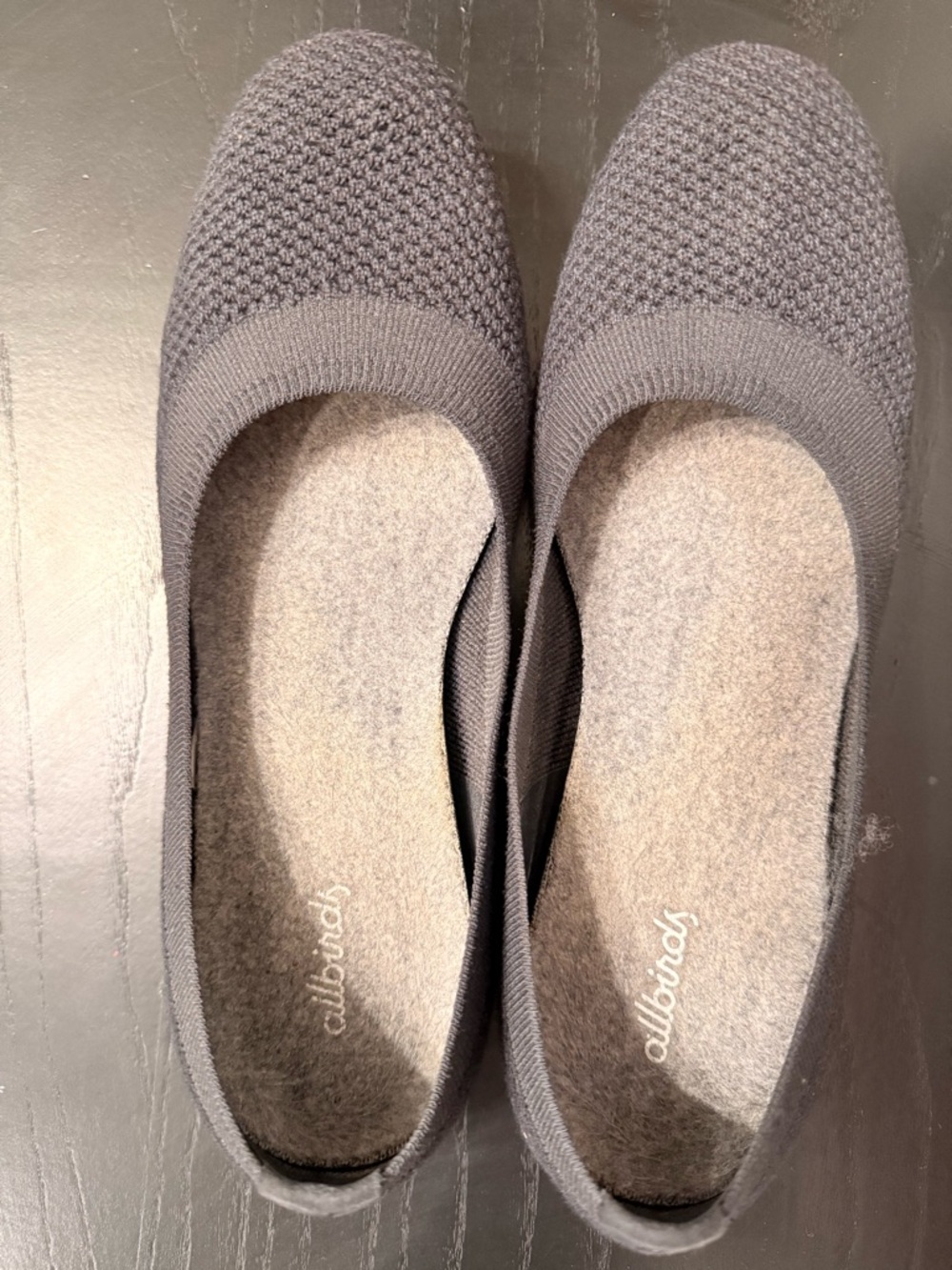 allbirds Gray Knit Slip-On Ballet Flats